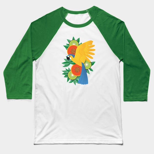 Tropical parrot Baseball T-Shirt by jamesboast